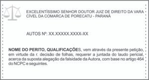 inicio de um laudo pericial grafotécnico.